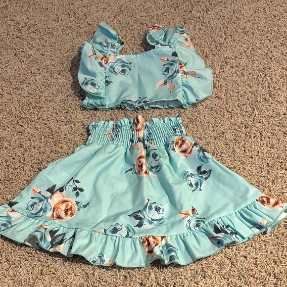 Other - Floral Blue Kids Skirt Set